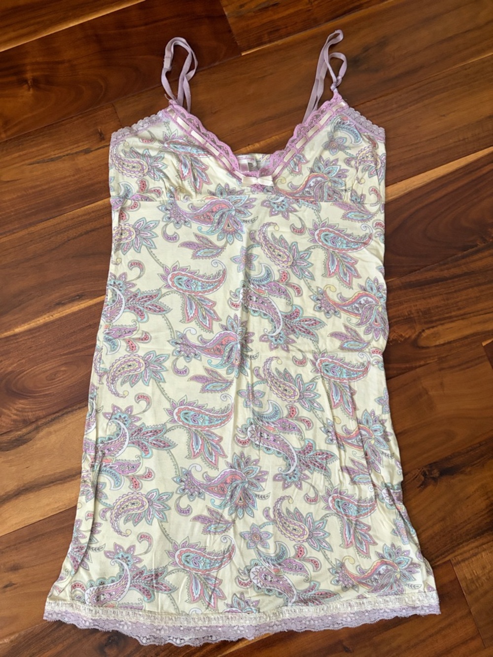 PJ Salvage Light Paisley Lace Trim Slip Dress size Small